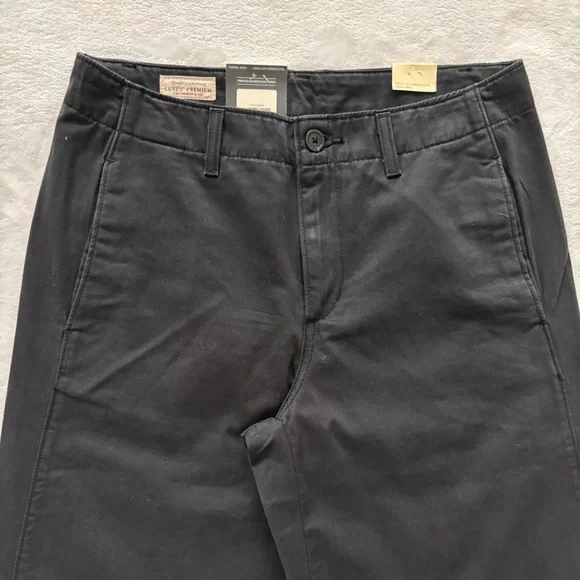 LEVI'S Premium XLBlack Chino Wide Leg Mid Rise Pants--NWT--26x31 - Picture 3 of 16